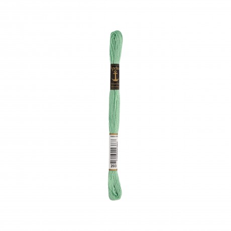 Meada de linha de bordar Anchor Stranded Cotton, filosele cor 203 verde Meada de linha de bordar Anchor Stranded Cotton, filosele cor 203 verde